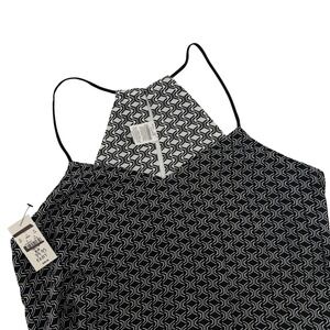 Express Women's Black White Geometric  Reversible Tank Top Blouse Small NEW